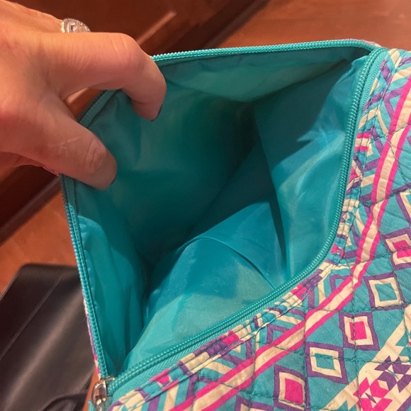 Lilly Reese Teal Pink Striped Back Pack Bookbag Purse - Picture 2 of 9